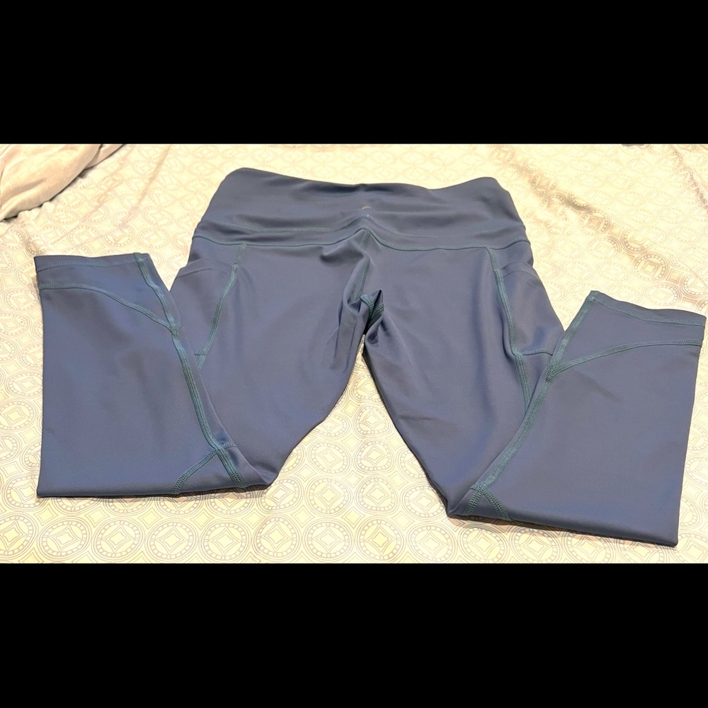 Zyia 7/8 light n tight hi rise tights slate blue size 6-8